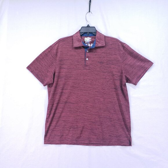 Tailor Byrd Burgundy Quick Dry Moisture Wicking SPF 30 Golf Polo Shirt L - Picture 1 of 12